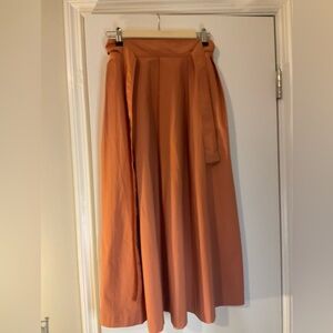 Size 14 pleated orange skirt with belt